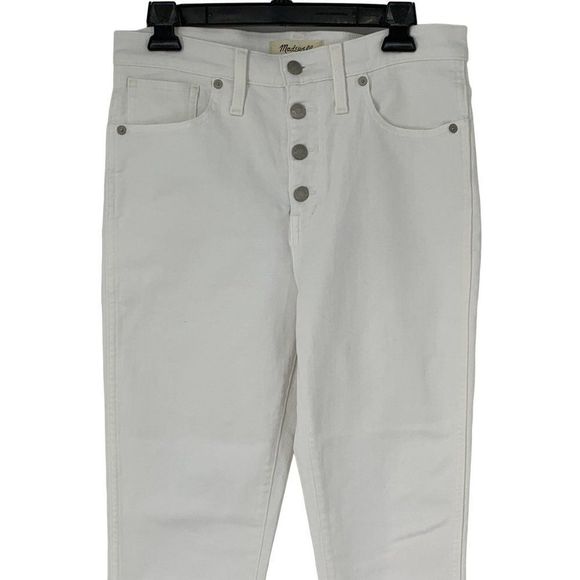 MADEWELL Women White 10" High Rise Skinny Crop Jeans Sz 29 AJ152 $135 NWT - Picture 3 of 14